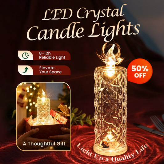 🎁LED Crystal Candle Lights- Romantic Tabletop Night Lights