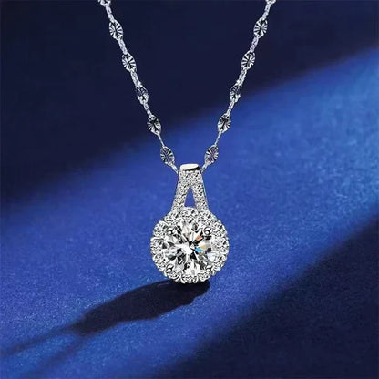 💕Bronntanais Lá Vailintín Lascaine 50%💕Muince Crochta Lus na Gréine Moissanite Airgid Steirling S925