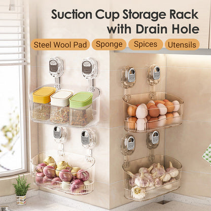 🔥Suction Cup Storage Rack with Drain Hole【Factory direct sales】