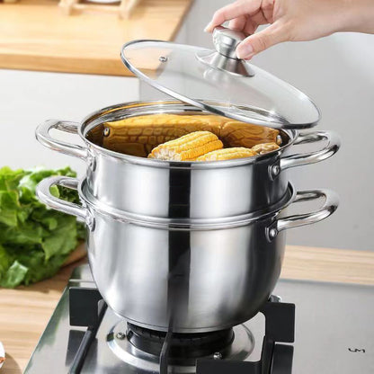 🍲Stainless Steel Multifunctional Double-Layer Pot & Steamer