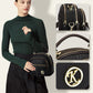 Classic Multi-Compartment Adjustable Wide Strap Leather Crossbody Apple Bag👝