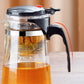 Glazen teepot met één klik met verwijderbare infuser-zeef