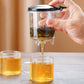 Glazen teepot met één klik met verwijderbare infuser-zeef