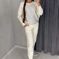 Sweatshirt Rhinestone Glitter na mBan & Pants ócáideacha 2 Socraigh Píosa
