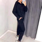 Sweatshirt Rhinestone Glitter na mBan & Pants ócáideacha 2 Socraigh Píosa