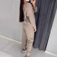Sweatshirt Rhinestone Glitter na mBan & Pants ócáideacha 2 Socraigh Píosa