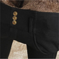 Pantaloni neri ad alta voce calda addensati da donna