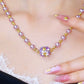 Elegante imitazione collana perla con palla di strass magnetica scintillante