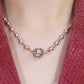 Elegante imitazione collana perla con palla di strass magnetica scintillante