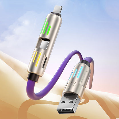 🔥 - Cable de carga USB 4 en 1 mFish carga rápida MAX 240W