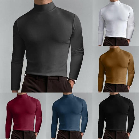 🔥Hot Sale🔥Mens High Neck Slim Fit Long Sleeve T-shirt (50% OFF)