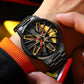 ⏳Tijdelijke special⌛Herenhorloge met 3D-roterend skelet in de vorm van een autowiel