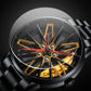 ⏳Tijdelijke special⌛Herenhorloge met 3D-roterend skelet in de vorm van een autowiel