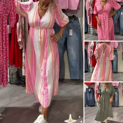 🏖️Summer Cool Deal 50% OFF!!🎀Women's V-Neck Printed Dress