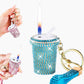 Sparkling Rhinestones Milk Tea Lighter Keychain