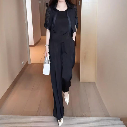 🌟 Women's 3-Piece Shirt Jacket, Vest & Pants Set – Versatile for Office/Daily, Slim-Fit & Effortless Chic