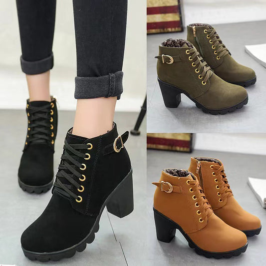 Women's Sole Chunky Heel Boots（50% OFF）