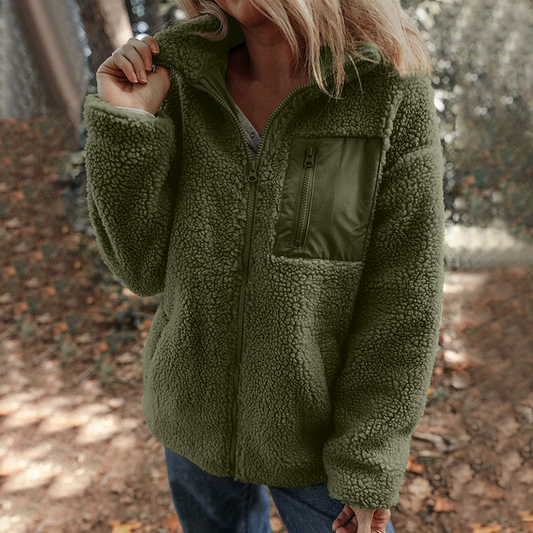 🎉Winter Hot Sale 50% Off🌹Women’s Warm Zip-Up Coat with Chest Pocket
