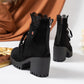 ❄️LAST DAY PROMOTION - 50%OFF 💖 Women's Chunky Heel Lace Ankle Booties