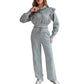⏳Limited-time 50% off⏰Ribbed Knit Long Sleeve Crop Top & Wide Leg Pants (2 Pcs Set)