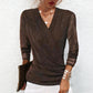 ✨ 50% OFF! 💫 SPARKLE CROSSOVER TOP - V-Neck with Glitter Accents, Flowy Long Sleeves for Parties and Evening Events, Comfortable Stretch Fabric 🌟👚