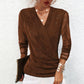 ✨ 50% OFF! 💫 SPARKLE CROSSOVER TOP - V-Neck with Glitter Accents, Flowy Long Sleeves for Parties and Evening Events, Comfortable Stretch Fabric 🌟👚