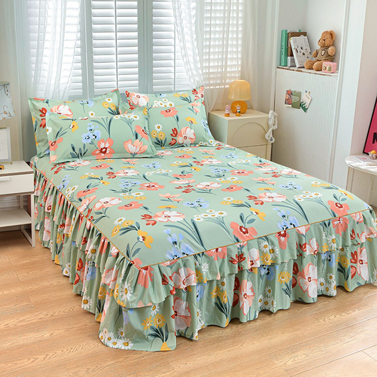📢📢50%  OFF !! ⏰3-Piece Ruffled Bed Skirt Set🛏️