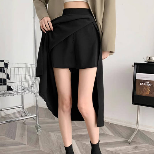 Irregular Slit A-shape Skirt