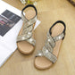 Frith-Sciorta Bog Sole Rhinestone SÚil Sandals SÚil