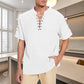 Herren Schnüre-up Hippie V-Ausschnitt T-Shirt