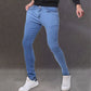 Jeans stráice denim caol na bhfear