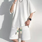 Outfits Loose Cotton Cotton na bhFear 2 Gearr 2 Phíosa Suit