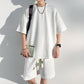 Outfits Loose Cotton Cotton na bhFear 2 Gearr 2 Phíosa Suit