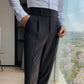 Men's solide kleur rechte casual broek