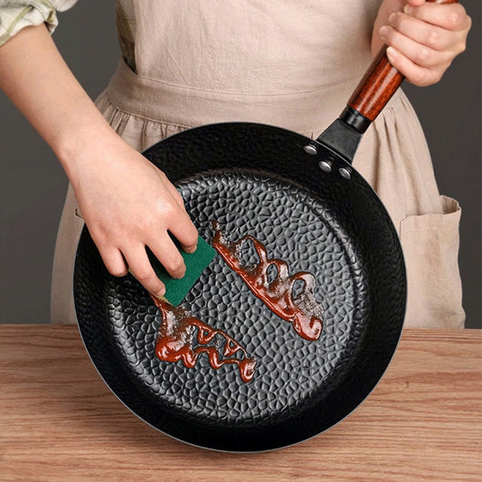 Uncoated Non -Sticking Iron Skillet Frying Pan（50% OFF）